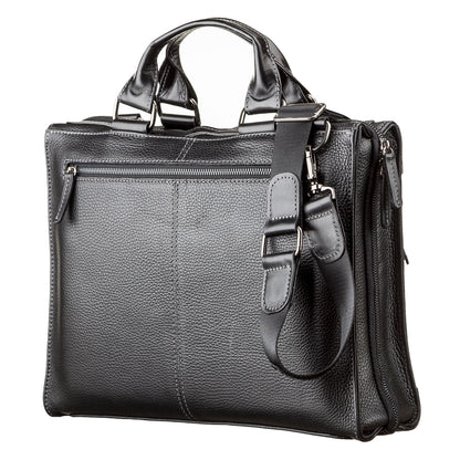 Men's Leather Bag SHVIGEL 11116 Black High-Quality Natural Leather from Ukraine