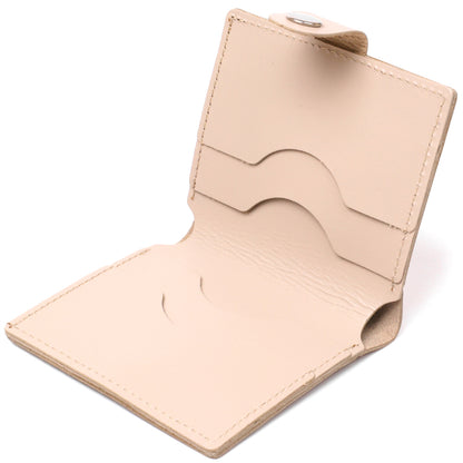 Classic Leather Wallet SHVIGEL 16510 Beige Made in Ukraine, Natural Leather Quality