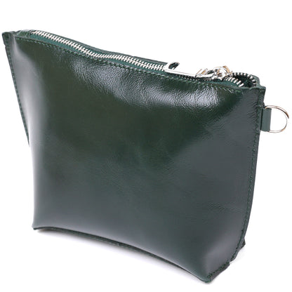 Practical Women's Leather Cosmetic Bag SHVIGEL 16411 Green Genuine Leather