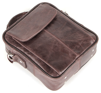 Leather Bag SHVIGEL 00874 Brown Natural Leather Ukrainian Design Quality