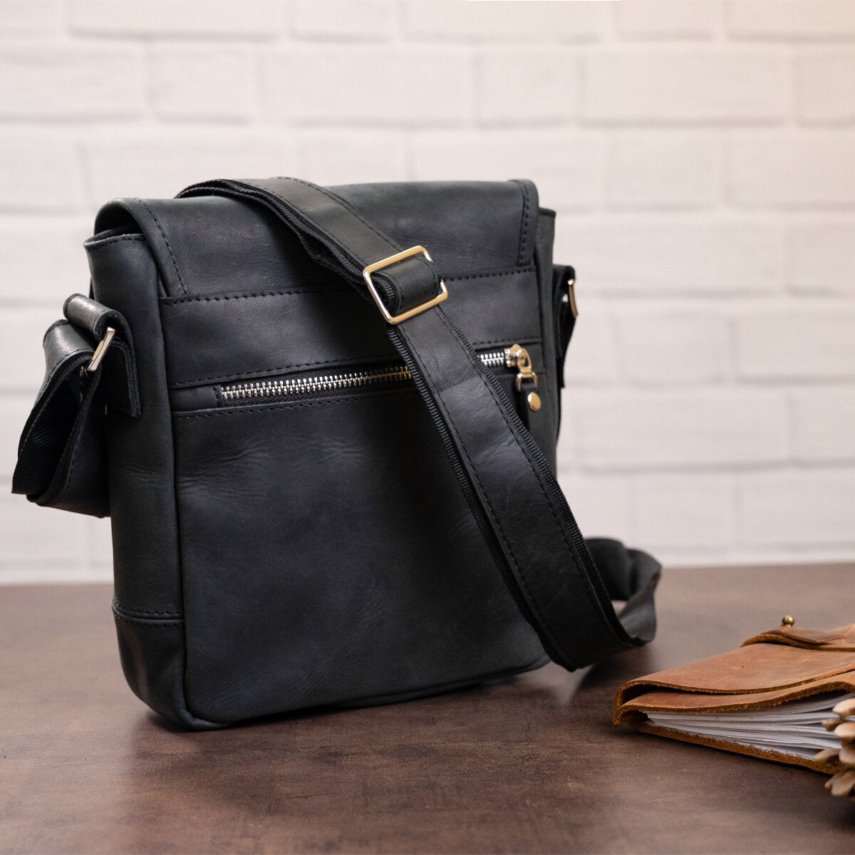 SHVIGEL Leather Bag 11037 Black - Genuine Ukrainian Leather, Stylish Design