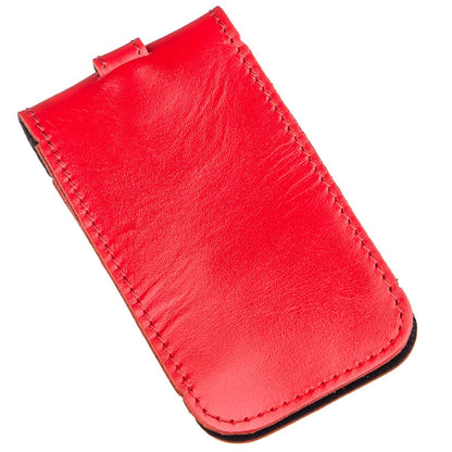 Compact Leather Key Holder with Strap SHVIGEL 13987 Red - Natural Leather, Key Storage Solution