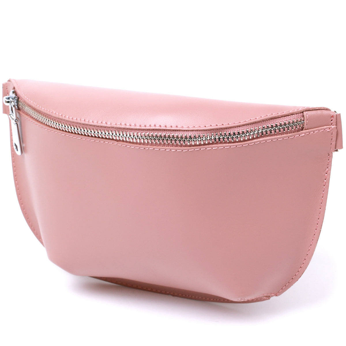 Women's Practical Leather Fanny Pack SHVIGEL 16385 Pink, Made in Ukraine