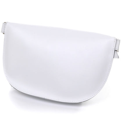 Leather Women's Banana Bag SHVIGEL 16384 White Natural Leather Design