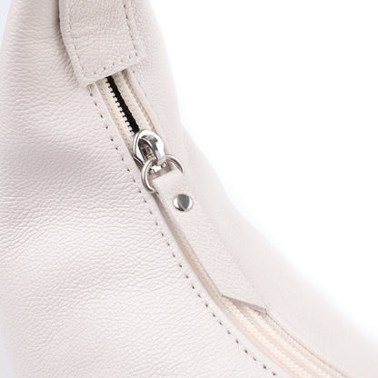 Baguette Bag SHVIGEL 22831 Beige Adjustable Leather Strap Made in Ukraine