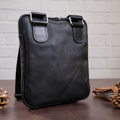 Men's Leather Bag SHVIGEL 11090 Genuine Black Leather Durable Design