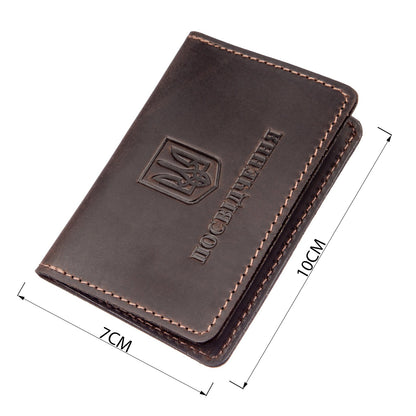 Leather Driver's License Holder SHVIGEL 13962 Brown Genuine Leather Made in Ukraine