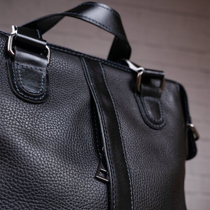 Leather Men's Bag SHVIGEL 11114 Black Natural Leather Stylish Design