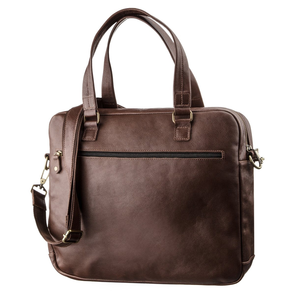 Men's Leather Laptop Bag SHVIGEL 19109 Brown Made of Genuine Leather