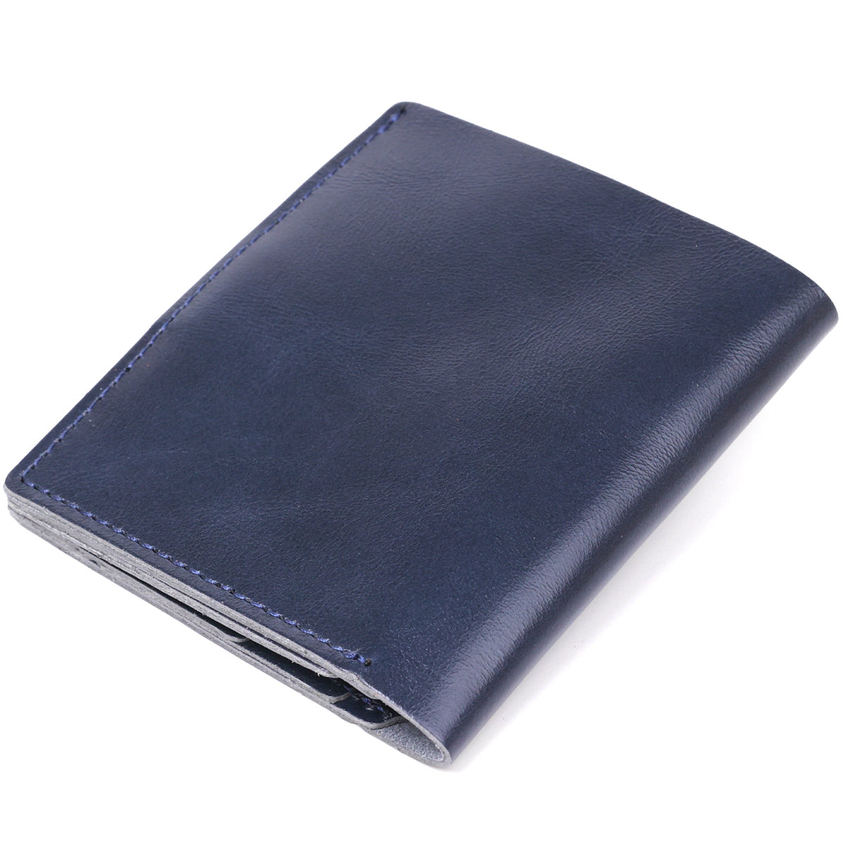 Compact Stylish Wallet SHVIGEL 16486 Blue - Genuine Leather, Made in Ukraine