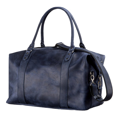 Travel Bag SHVIGEL 11127 Blue Natural Leather Ukrainian Craftsmanship
