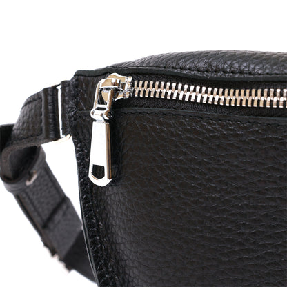 Leather Women's Banana Bag SHVIGEL 16373 Black Genuine Leather Durable Design
