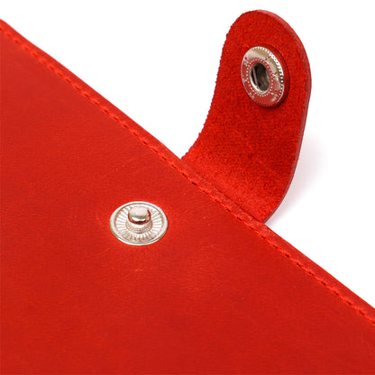 Stylish Matte Leather Travel Case SHVIGEL 16519 Red Made in Ukraine Elegant Design