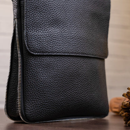 Genuine Leather Handbag SHVIGEL 11016 Black, Made in Ukraine, Premium Quality