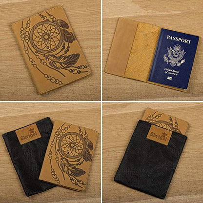 Passport Cover SHVIGEL 15303 Yellow Genuine Leather for Passport Protection