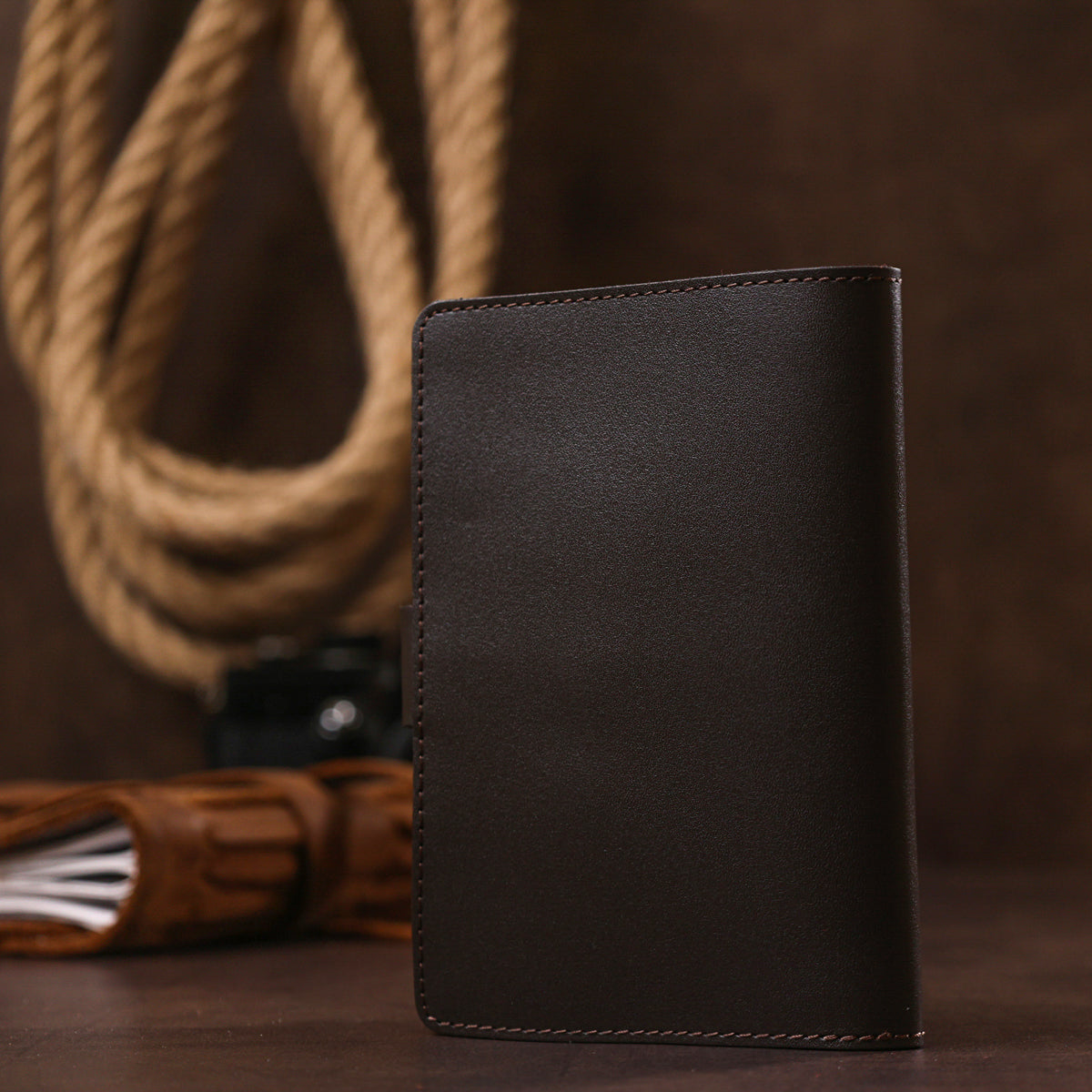 Men's Travel Case SHVIGEL 16525 Brown Genuine Leather Travel Organizer