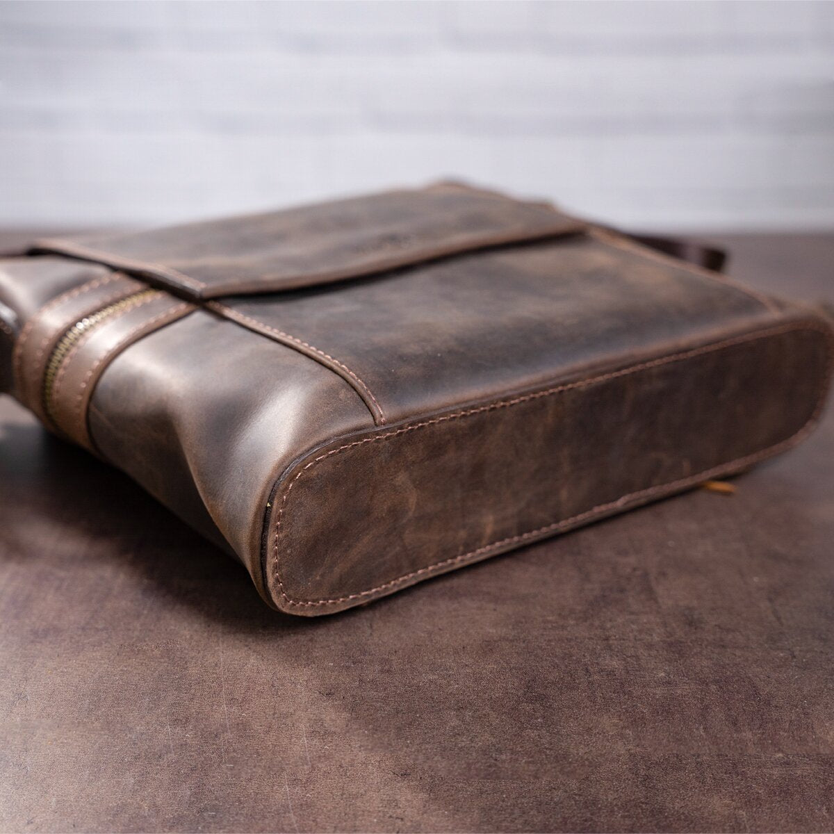 Men's Leather Bag SHVIGEL 11097 Brown Genuine Leather Made in Ukraine
