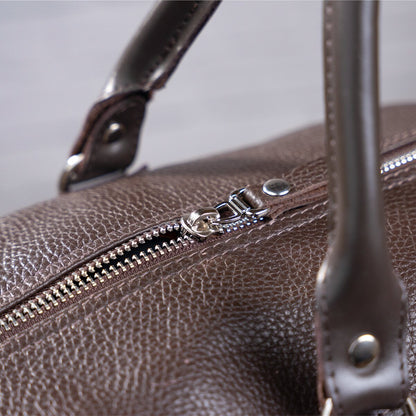 Travel Bag SHVIGEL 00879 Brown Genuine Leather Durable Stylish Design