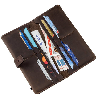 Men's Vintage Leather Wallet SHVIGEL 16207 Dark Brown Made in Ukraine Natural Leather