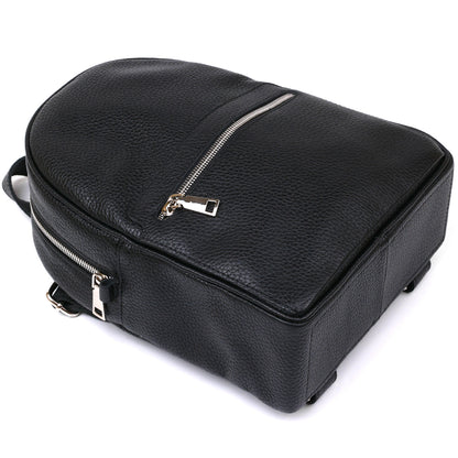 Women's Leather Backpack SHVIGEL 16302 Black - Natural Leather, Ukrainian Craftsmanship