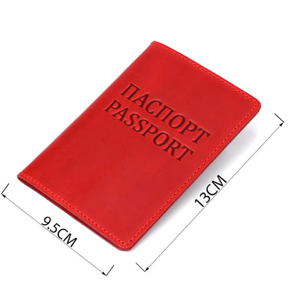 Leather Passport Cover SHVIGEL 13959 Crazy Red - Handmade from Natural Leather