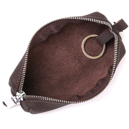 Matte Leather Key Holder SHVIGEL 16545 Brown - Natural Leather, Ideal for Keys