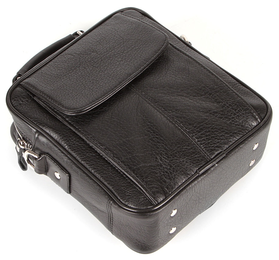 SHVIGEL Leather Bag 00875 High-Quality Black Genuine Leather Ukraine Crafted