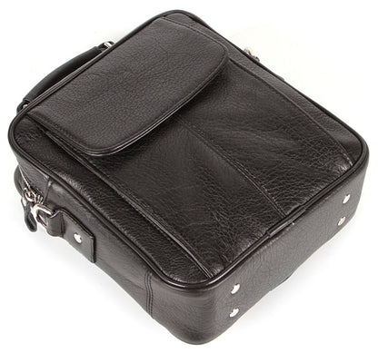 SHVIGEL Leather Bag 00875 High-Quality Black Genuine Leather Ukraine Crafted