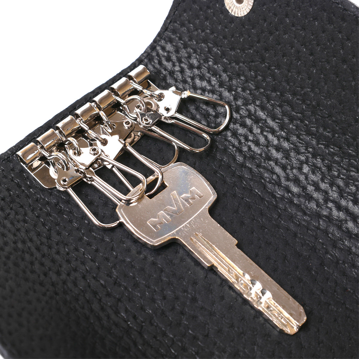 Stylish Leather Key Holder SHVIGEL 16529 Black Natural Leather for Keys
