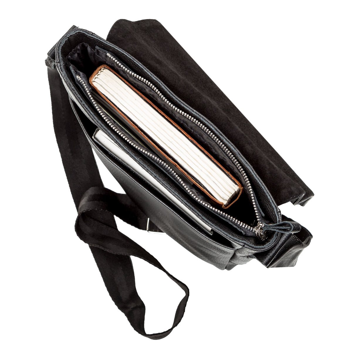 Men's Bag SHVIGEL 00861 Black Genuine Leather, Durable Ukrainian Craftsmanship