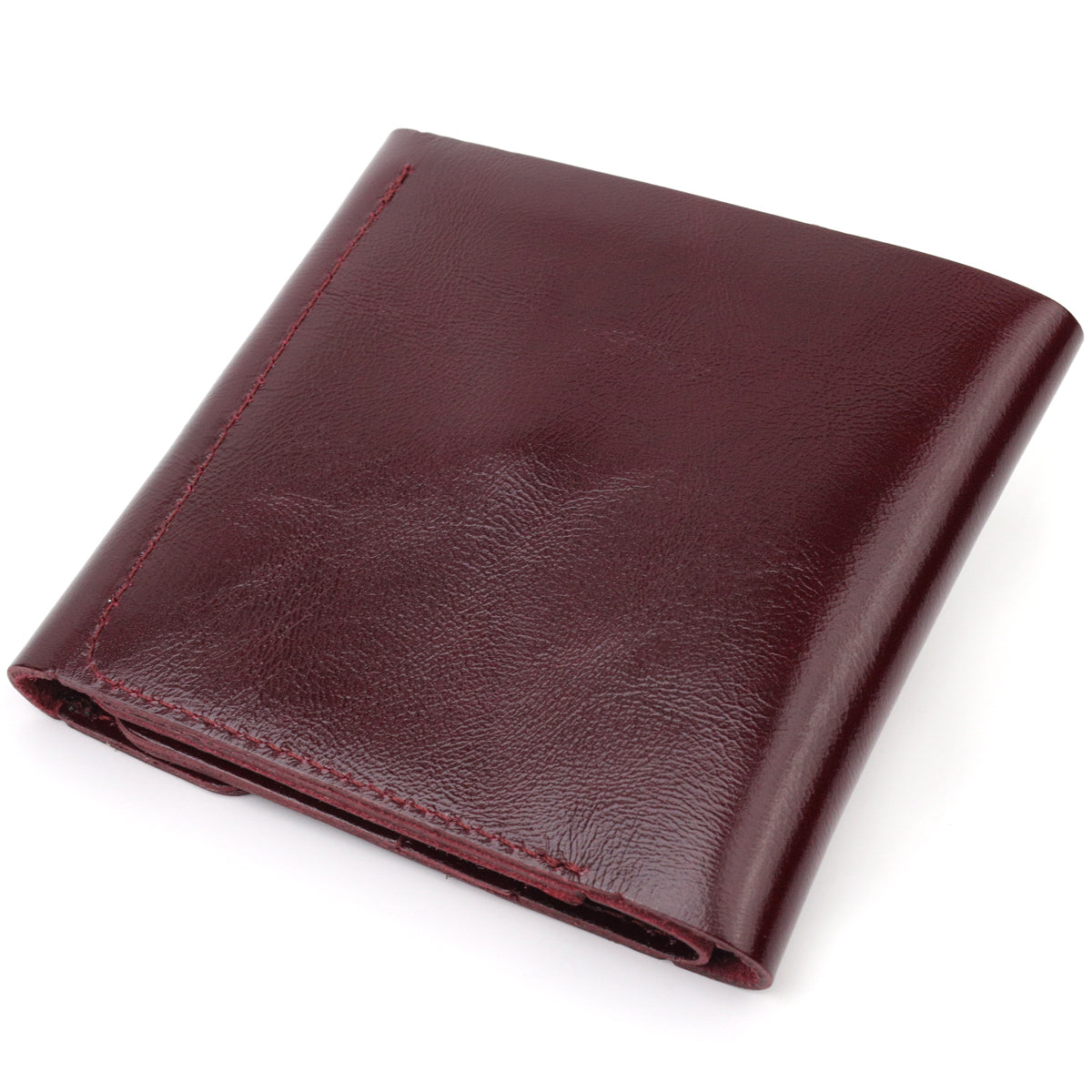 Glossy Leather Women's Wallet SHVIGEL 16620 Cherry Red Made in Ukraine Natural Leather
