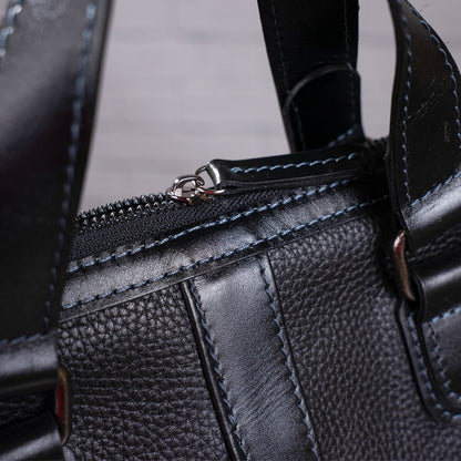 Leather Men's Bag SHVIGEL 11114 Black Natural Leather Stylish Design