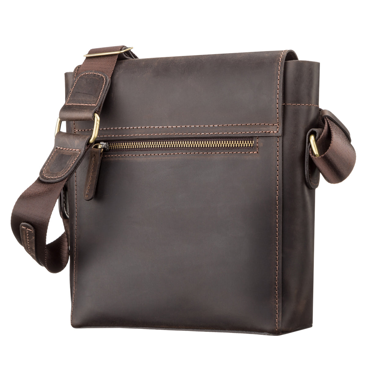 Men's Leather Bag SHVIGEL 11095 Brown Natural Leather High-Quality Design