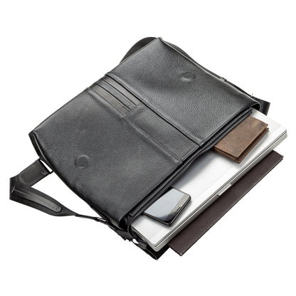 Men's Leather Bag SHVIGEL 11106 Black Genuine Leather Durable Design