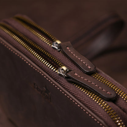 Men's Leather Clutch SHVIGEL 11083 Brown Natural Leather Made in Ukraine
