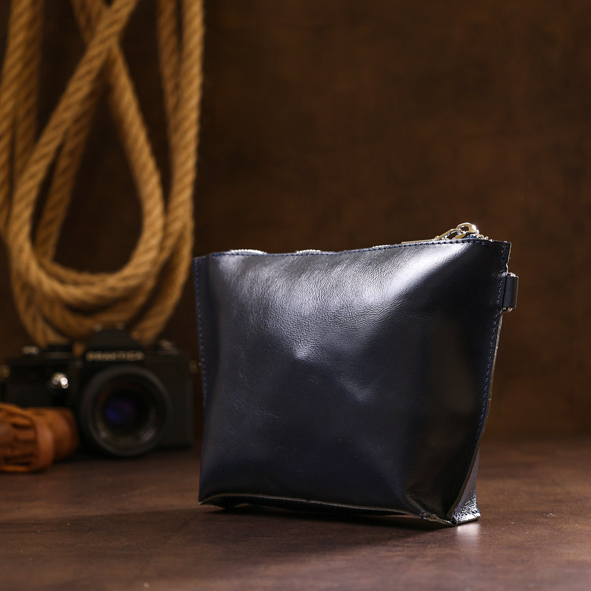 Women's Skincare SHVIGEL 16413 Blue Natural Leather Made in Ukraine