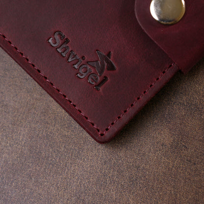 Matte Leather Women's Wallet SHVIGEL 16478 Cherry Red Natural Leather