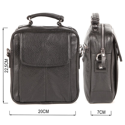 SHVIGEL Leather Bag 00875 High-Quality Black Genuine Leather Ukraine Crafted