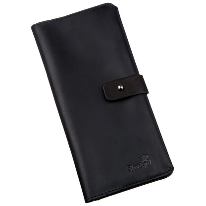 Men's Wallet SHVIGEL 16209 Vintage Black Leather, Natural Leather Material, Ukraine