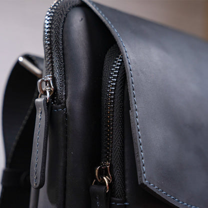 Men's Leather Bag SHVIGEL 11092 Black Genuine Leather from Ukraine, Stylish and Durable
