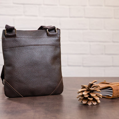 Leather Bag SHVIGEL 11014 Made in Ukraine Brown Natural Leather Classic Design