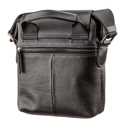 Men's Leather Combo Bag SHVIGEL 11174 Black Natural Leather Durable Design