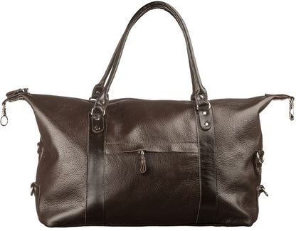 Travel Bag SHVIGEL 00879 Brown Genuine Leather Durable Stylish Design