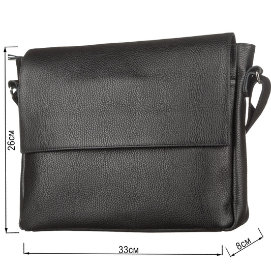 Leather Bag SHVIGEL 11043 Black - Made in Ukraine, Genuine Leather Material, Stylish Design