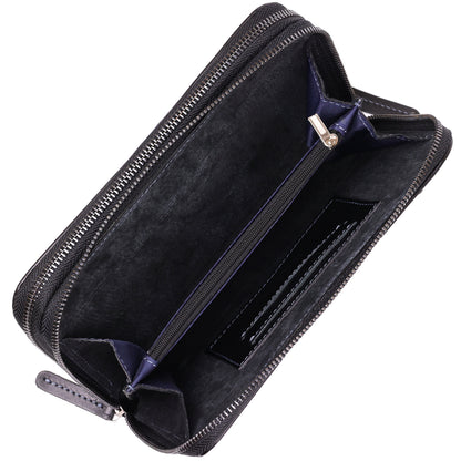 Men's Leather Clutch SHVIGEL 11082 Black Crafted from Natural Leather - Ukraine Made