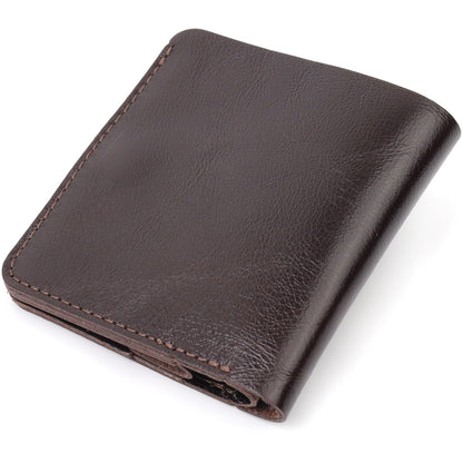 Stylish Men's Leather Wallet SHVIGEL 16610 Brown Genuine Leather Material