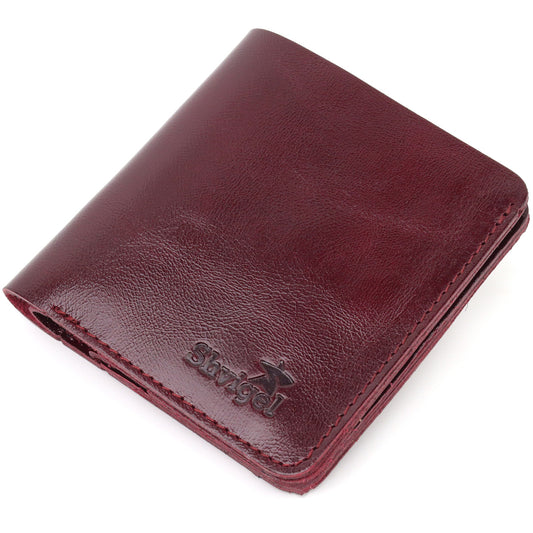 Women's Glossy Leather Wallet SHVIGEL 16609 Cherry Red Natural Leather