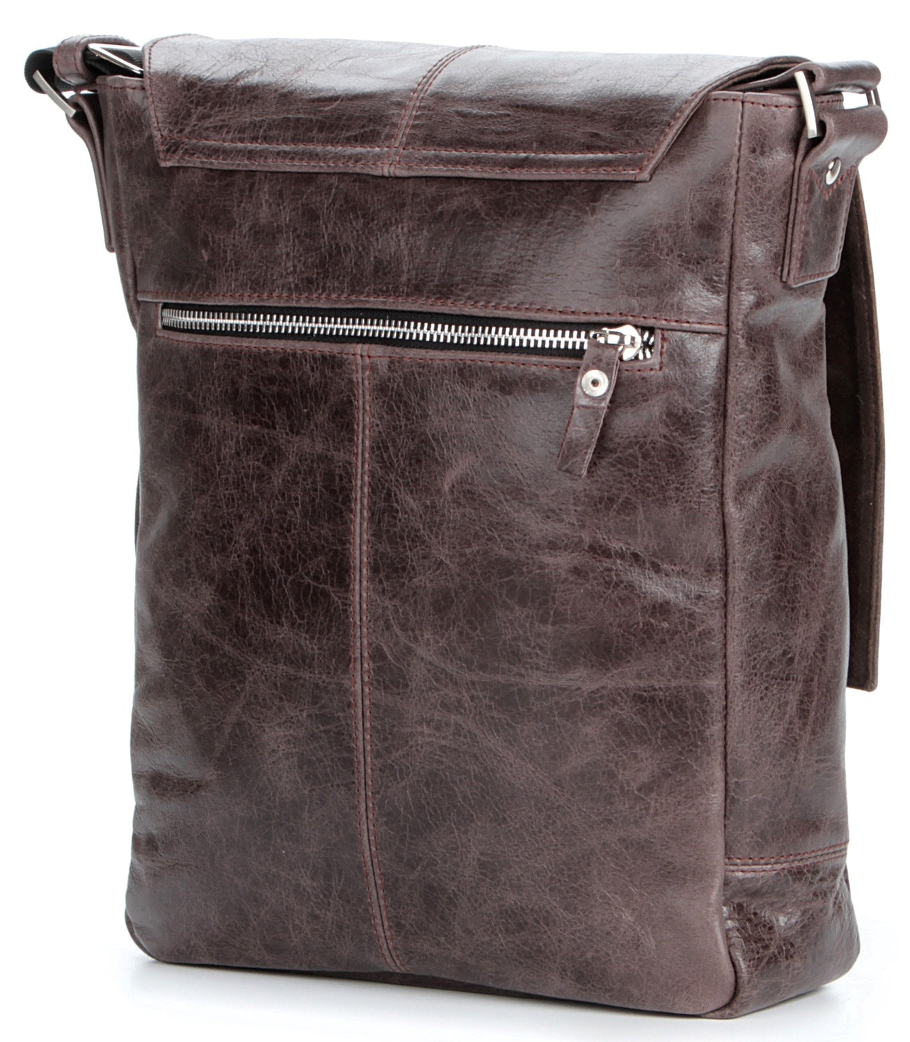 Leather Bag SHVIGEL 00796 Brown Natural Leather Handmade in Ukraine