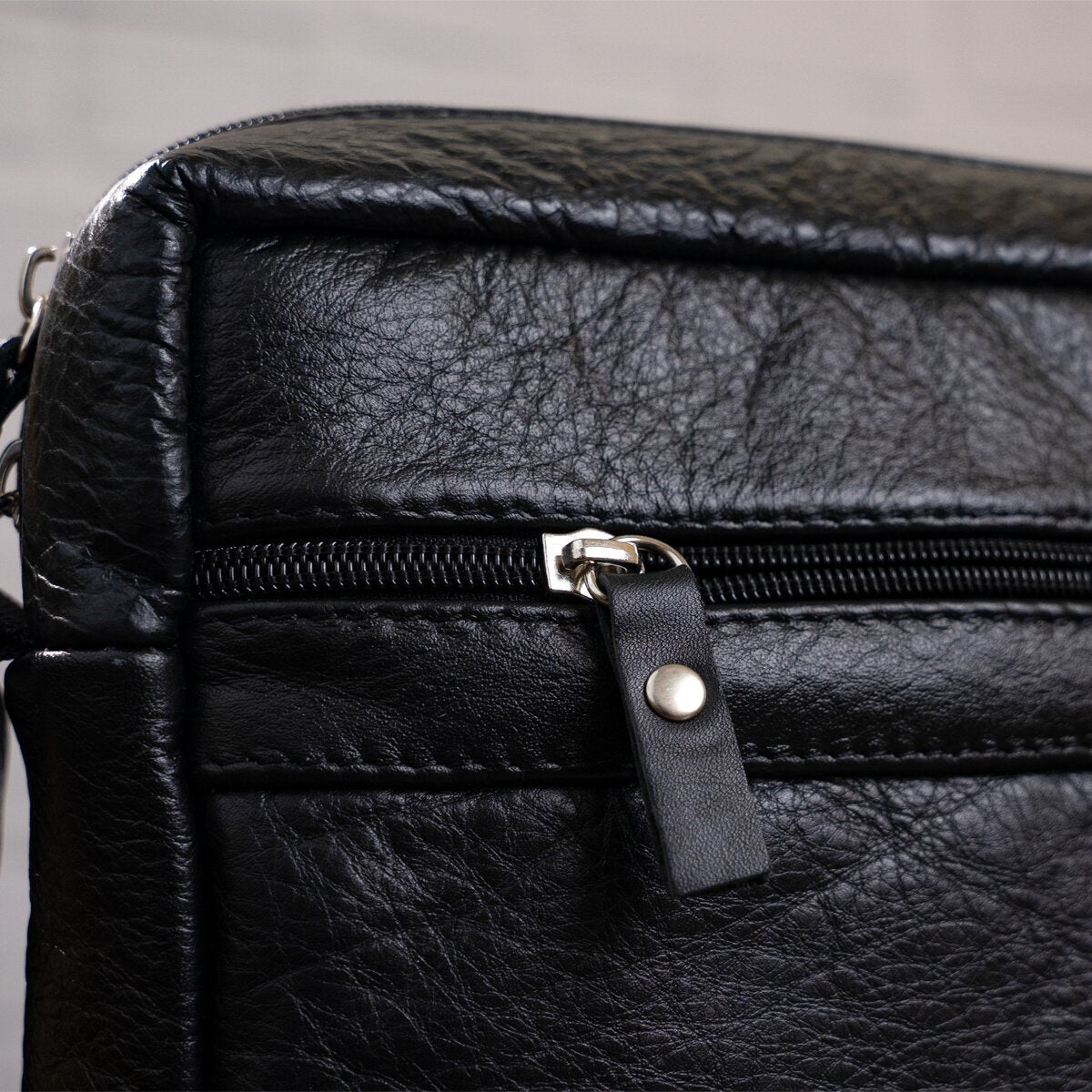 Elite Leather Men's Bag SHVIGEL 00791 Black, Genuine Leather, Ukrainian Craftsmanship