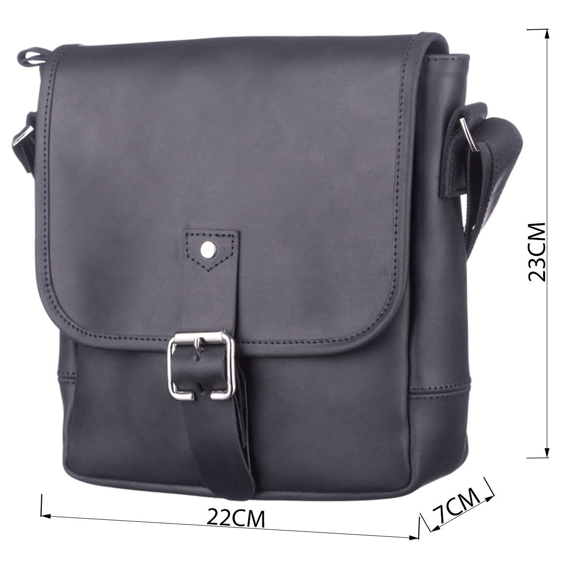 SHVIGEL Leather Bag 11037 Black - Genuine Ukrainian Leather, Stylish Design